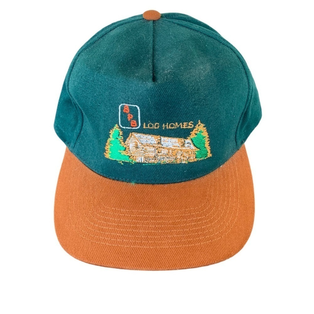 Vintage Bpb Log Homes Embroidered Logo Hat Adjustable Dad Cap Cabin